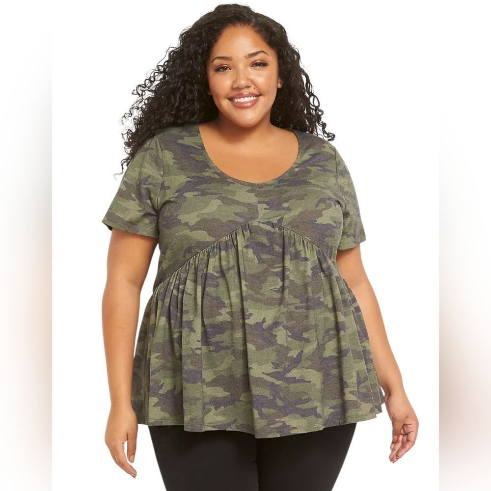 Lane Bryant Camo Babydoll Top - Picture 7 of 7